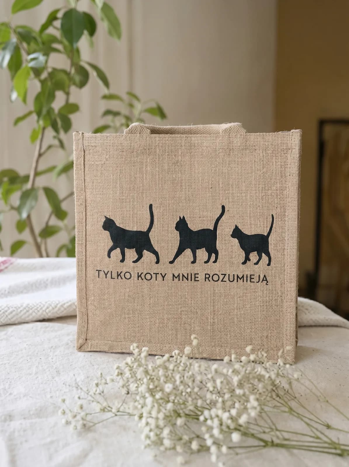 Torba jutowa „Tylko koty mnie rozumieją"